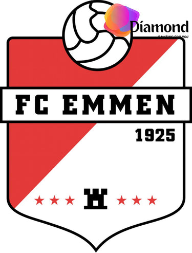 Diamond Painting FC Emmen Logo met Ronde steentjes 80x100cm - Beste Kwaliteit